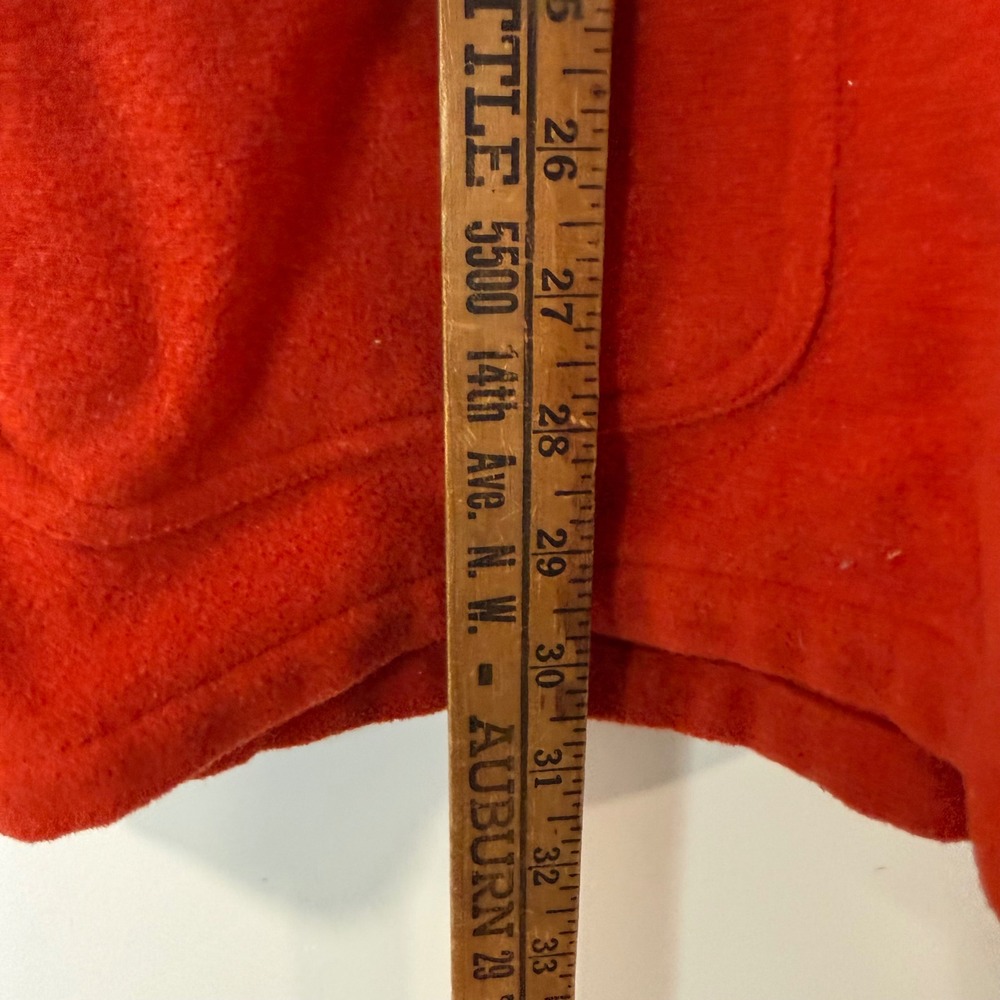 Eileen Fisher Womens Melton Hooded Wool Jacket 2X Orange Red Italian Fabric - Picture 7 of 8
